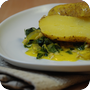 Thumb of Kartoffel und Krautstiel an orientalischer Safransauce